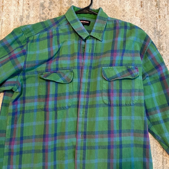 Workwear Green and Blue Plaid Shirt sz. Xl - Picture 4 of 6
